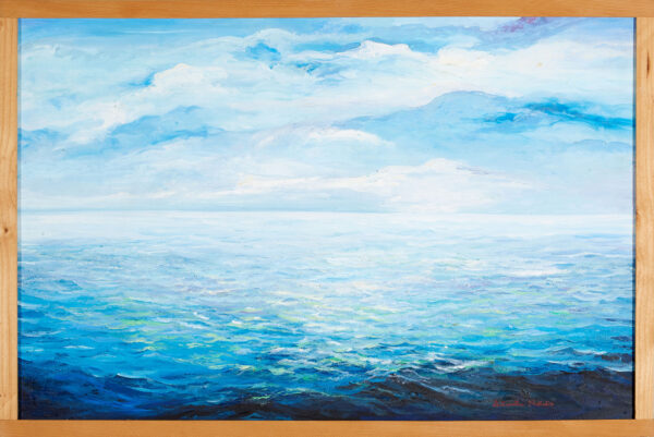 Lentamente | Seascape Oil Canvas with Frame | Antonella Natalis