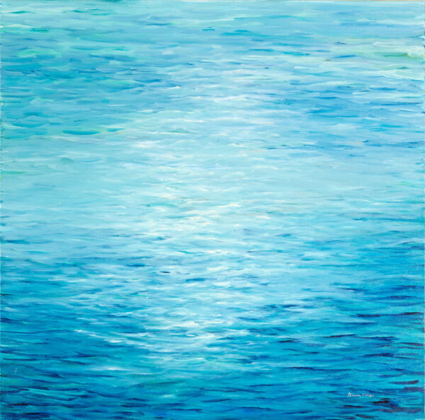 Il mio mare è tornato calmo | Seascape Oil Canvas | Antonella Natalis