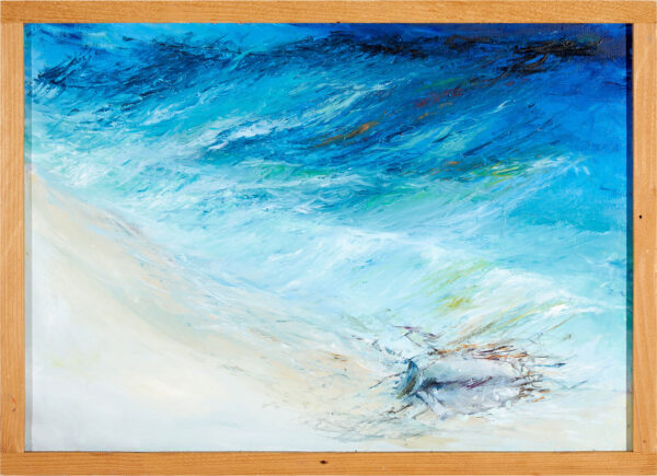 Abbandono | Seascape Oil Canvas with Frame | Antonella Natalis