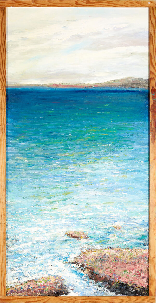 Terra di Sardegna | Seascape Oil Canvas on Wood with Frame | Antonella Natalis